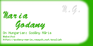 maria godany business card
