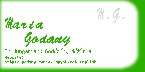 maria godany business card